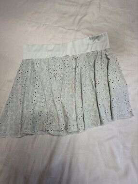 SHEIN Light Mint Eyelet Skort
